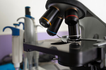 magnification device. professional medical microscope for analysis
