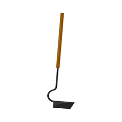 Garden hoe illustration isolated on white background. Agriculture tool icon.