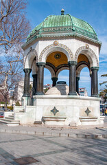 Obraz premium The German Fountain is a gazebo styled fountain in the northern end of old hippodrome (Sultanahmet Square), Istanbul, Turkey ( HDR version )
