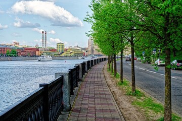 river embankment on a clear summer day