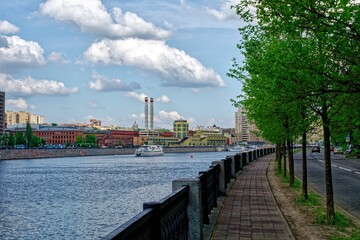 river embankment on a clear summer day