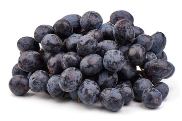 Dark blue grape, isolated on white background. High resolution image.