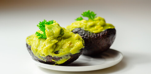 Smashed avocado,  smother avocado with lemon juice served on the for brunch
