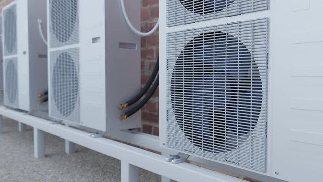 operation of the outdoor unit of the air conditioner on the roof