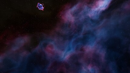 science fiction illustrarion, colorful space background with stars