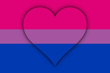 Bandera bisexual con corazón - obrazy, fototapety, plakaty