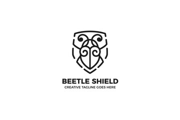 Beetle Insect Nature Monoline Logo Template