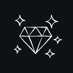 Diamond chalk icon. Wedding. Vector isolated black illustration.