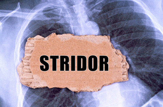 On the X-ray there is a piece of cardboard with the inscription - stridor