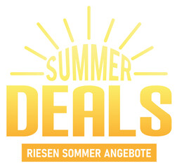 Vector summer deals banner with Riesen Sommer Angebote details