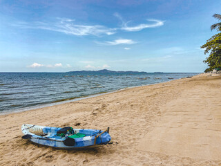 Fototapeta na wymiar view of Jomtien beach during covid lockdown, Pattaya, Chonburi, Thailand