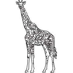 Hand Sketched, Hand Drawn Giraffe Vector
