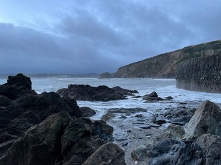 Winter sunsets on the beach Cornwall