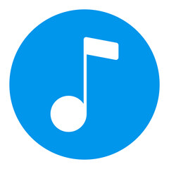 Music note flat vector white glyph icon