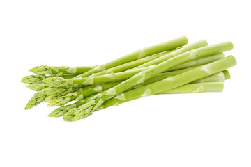 Fresh green asparagus isolated on white background