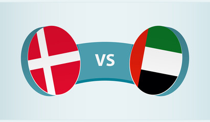 Denmark versus United Arab Emirates, team sports competition concept.