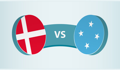 Denmark versus Micronesia, team sports competition concept.