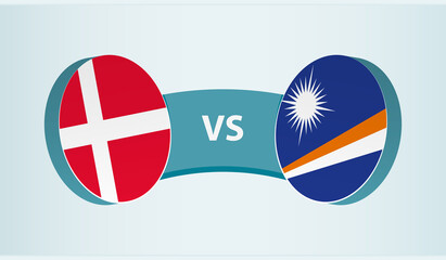 Denmark versus Marshall Islands, team sports competition concept.