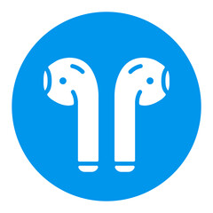 Airpods wireless headphones vector white glyph icon