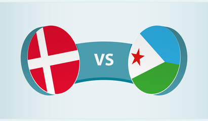 Denmark versus Djibouti, team sports competition concept.