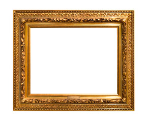wide red gold wooden picture frame cutout
