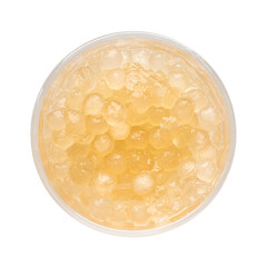 top view of boiled tapioca balls in bowl cutout