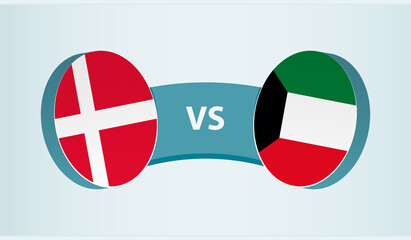 Denmark versus Kuwait, team sports competition concept.