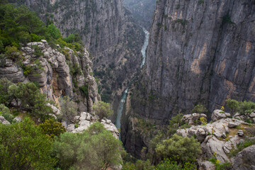 View from the top to the valley in Tazı Kanyonu Turkey