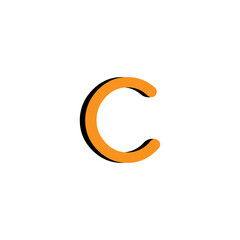 letter c alphabet abc logo isolated
