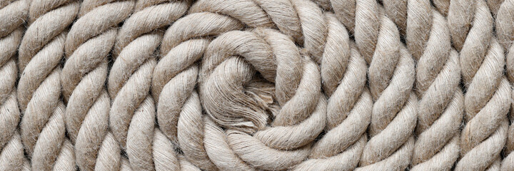 Navy rope folded in circle top view