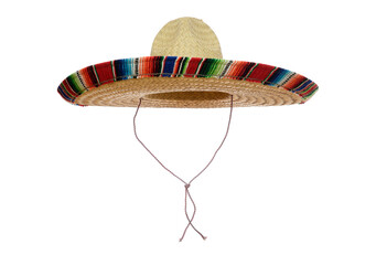 Mexican Sombrero isolated on a white background. - obrazy, fototapety, plakaty