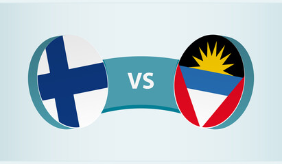 Finland versus Antigua and Barbuda, team sports competition concept.
