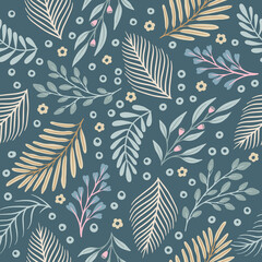 Fototapeta premium Floral seamless patterns. Vector design for paper, cover, fabric, interior decor