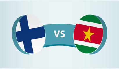 Finland versus Suriname, team sports competition concept.