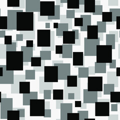 seamless abstract pattern in black-gray tones of rectangles superimposed on each other for prints on fabrics, packaging, as well as for interior decoration