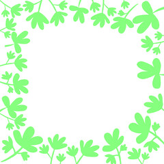 Square frame  leaves. Vector illustration.