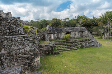 The ruins of the ancient Mayan city of Kohunlich, Quintana Roo, Mexico