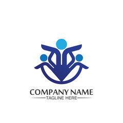 People logo, Team, Succes people work, Group and Community, Group Company and Business logo vector and design Care, Family icon Succes logo