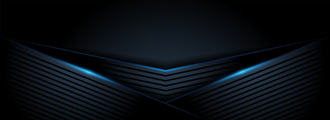 Modern Futuristic Minimalism Black Background with Blue Lines Combination.