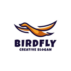 Simple Fly Bird Line Modern Logo Template