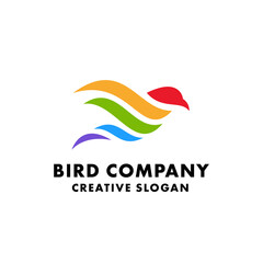 Modern Colorful Bird Logo Template