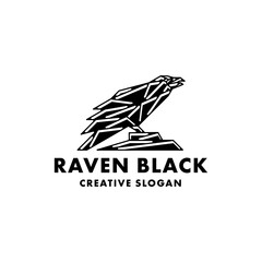 Raven Isolated Unique Black Logo Template