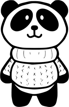 Adorable Sweater Panda #33 SVG