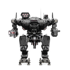 heavy mech in white background