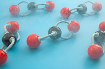 Greenhouse gas pollution, climate change and molecular structure of carbon dioxide concept with CO2...