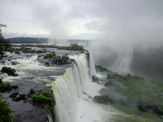 Iguazu Falls are waterfalls of the Iguazu river, Together, they make up the largest waterfall system in the world