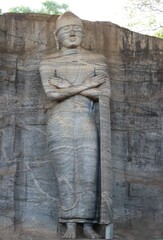 Fototapeta na wymiar Gal Viharaya,Rock Temple of the Buddha situated in ancient city of Polonnaruwa,Sri Lanka