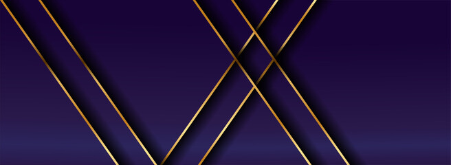 Luxury Purple Background with Minimalism Concept and Golden Lines Element.