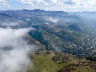 Fototapeta na wymiar Aerial view of Iskar river Gorge near village of Milanovo, Bulgaria