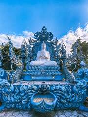 Wat Rong Suea Ten, the Blue Temple in Chiang Rai, Chiang Mai province, Thailand